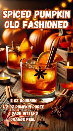 spiced pumpkin old fashioned cocktail recipe