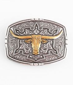 Nocona Longhorn Belt Buckle - Silver/Gold , Men's Silvergold Embossed metal belt buckle. Apparel & Accessories Formal Gold Engraved Belt Buckles, Gold Western Belt Buckles For Formal Wear, Gold Western Belt Buckles For Formal Occasion, Western Gold Belt With Antique Buckle, Adjustable Engraved Gold Belt Buckles, Gold Western Belt With Concho, Western Gold Belt With Concho, Western Style Gold Belts For Western-themed Events, Gold Western Belt For Western-themed Events