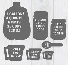 the instructions for how to make mason jar mugs with measuring cups and spoons