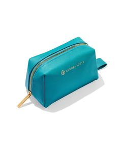 Stash all your dainty essentials while on the go in the Small Cosmetic Zip Case in Dark Turquoise. A small pouch with a zipper closure, this travel necessity keeps your everyday essentials organized and protected. Plus, its dainty size makes it easy to store it in any purse, backpack, or duffel. Material Polyurethane Size 6.1" (L) X 3.5" (W) X 3.7" (H)Due to the one-of-a-kind nature of the medium, exact colors and patterns may vary slightly from the image shown. | Kendra Scott Small Cosmetic Zip Case in Dark Turquoise | Pu (Polyurethane) Travel Necessities, Birthday Discount, Purse Backpack, Small Pouch, Dark Turquoise, Small Pouches, Small Accessories, Everyday Essentials, 7 H