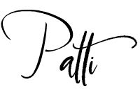 the word pati written in cursive writing on a white background with black ink