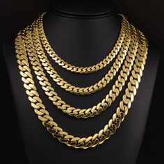 Here's a Reversible Cuban Chain. From our Miami Cuban Chains collection, this 10K Yellow Gold Semi-Solid Reversible Miami Cuban Link Chain features a shiny finish. Product Details:Metal: Real 10K Gold6.0mm: 23.79 grams (0.99 g/in)8.0mm: 36.24 grams (1.51 g/in)9.5mm: 44.01 grams (1.83 g/in)11.5mm: 51.05 grams (2.12 g/in)13.5mm: 65.88 grams (2.74 g/in)Length: All weights are written in 24" version, the weight will change depending on the size you choose. Bail/Clasp: Figure 8 Safety Clasp Cuban Chains, Miami Cuban Link Chain, Miami Cuban Link, Cuban Link Chain Necklaces, Miami Cuban, Figure 8, Link Chain Necklace, Cuban Link Chain, Cuban Chain