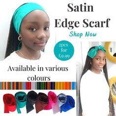 "Satin edge scarf/headband is rectangular shaped to give you the length you require to protect your hair edges. Satin edge scarf/headband is two-sided satin that can be used by adults, babies, children, or even on your hair wigs.  ❤️Approximate measurement: 39\" x 3\" Satin Edge Scarf | Adult Headband | Satin Scarf | Satin Headwrap | S| Edge protector Scarfs | Laying Down Edges Scarf | ❤️Explore matching listing: https://www.etsy.com/uk/shop/TutuAfricanClothing?ref=simple-shop-header-name&listin Headband Satin, Hair Edges, Hair Protection, Edge Scarf, Satin Headband, Wire Headband, Satin Scarf, Fabric Colour, Boho Headband