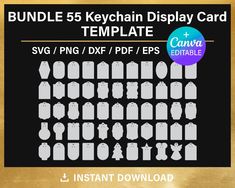 bundle 3 keychain display card template for svg and dxf files