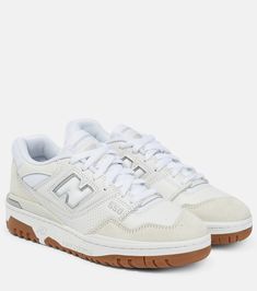 550 Leather Sneakers in White - New Balance | Mytheresa Shoes Wishlist, Shoes For School, Back To School Shoes, Trendy Shoes Sneakers, Preppy Shoes, Pretty Shoes Sneakers, Shoe Wishlist, Cute Sneakers, Cute Nike Shoes