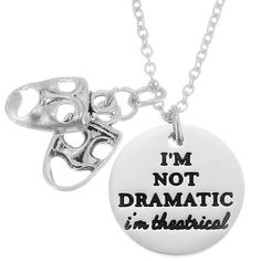 PRICES MAY VARY. 💗Broadway Theater Gift Theatre Drama Necklace I'M Not Dramatic I'M Theatrical Necklace💗----Engraved "I'm Not Dramatic I'm Theatrical". This gift idea is the best gift for Drama Student,Drama Teacher and Actor Actress as Theatre Drama Gift, Musical Theater Performer Gift,Broadway Lover Gift,Graduation Gift,Birthday Gift, Christmas Gift, Thanksgiving Day Gift. 💗💗You've spent weeks memorizing, blocking, rehearsing, practicing and perfecting. It's opening night and you're determ Theatre Gifts For After The Show, Performance Gift, Musical Theater Gifts, Drama Teacher, Theatre Gifts, Musical Gift, Musical Theater, Wire Bangles, Professional Jewelry