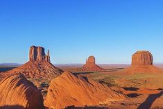 the desert is full of tall rock formations