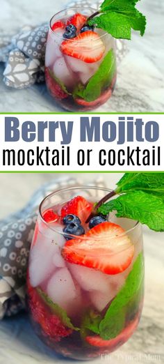 This berry mojito drink recipe is perfect for a party drink or if you just want a refreshing sip of something sweet right at home. We love it with berries! Non Alcoholic Drink Recipes, Berry Mojito, Fruit Mojito, Watermelon Juice Recipe, Red Pink Hair, Mojito Ingredients, Mojito Drink, Alcoholic Drink Recipes