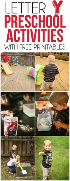 letter y preschool activities with free printables for toddlers to play in the yard