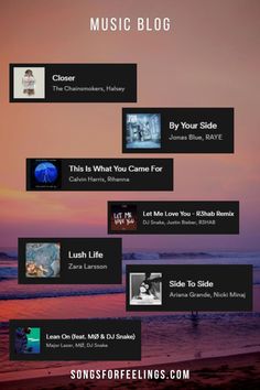 spotify playlist Side To Side Ariana, Major Lazer, Zara Larsson, Dj Snake, Let Me Love You, Chainsmokers, 2016 Summer