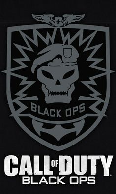 a black and white logo with the words call of duty in front of an image of a skull