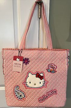 Find ideas๏ฟฝand inspiration for NEW Vera Bradley HELLO KITTY GINGHAM Vera Tote - Large Shoulder Purse - NWT, Womens Bags Gingham Bag, Chanel Perfume, Thrift Finds, Shopping Ideas, Shoulder Purse, Women's Bags, Vera Bradley, Gingham, Bags Handbags