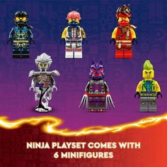 the lego ninja playset comes with 6 minifigures