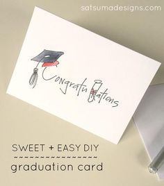 a graduation card with the words congratulations written on it