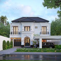 this is an artist's rendering of a two story house in the suburbs of miami