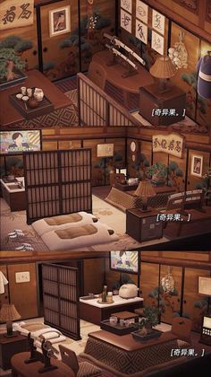 an image of a room with furniture and pictures on the wall in it's walls