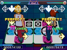 an image of two people standing next to each other in the video game personan