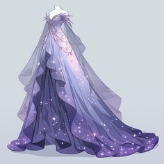 Purple Elven Dress, Wedding Dress Concept Art, Wisteria Clothes, Manhwa Princess Dress, Purple Dress Drawing, Princess Dress Design, Wedding Outfits Ideas, Magical Outfits, Fantasy Dress Design