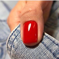 Ferrari Red Nails Short, True Red Nails, Short Red Dip Nails, Muted Red Nails, Tomato Red Nails, Red Nail Polish Ideas, Shades Of Red Nails, Red Gel Nails Short, Blue Red Nails