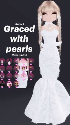 the dress is white and has long hair