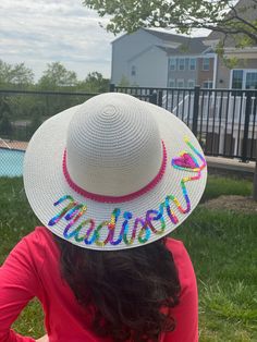 THIS LISTING IS FOR YOUR PERSONALIZED STRAW SUMMER BEACH FLOPPY HAT WRITTEN ON COLOR SEQUINS FOR BABIES, TODDLERS, GIRLS AND TEENS To see all the listings for items in my store, you can click below: https://etsy.me/2wfDgp4 🏝HOW TO ORDER🏝 ⛱Choose Hat color And Trim Type ⛱Date needed by (IF ANY) ⛱Personalization wording details. I will write the hat with the exact spelling and capitalization you have provided, so please triple check your selections and text before placing an order. You are more Sequin Hat, Floppy Beach Hat, Floppy Hats, Old Bridge, Beach Hat, Pom Pom Hat, Colorful Heart, Sun Hat, Baby Love