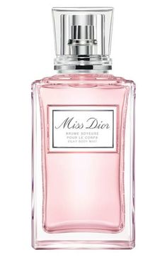 a bottle of miss dior perfume on a white background