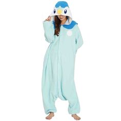 PRICES MAY VARY. Officially licensed Pokemon Piplup Kigurumi produced by the original Japanese brand SAZAC: Don’t fall for copycat imitations! SAZAC is Japan’s most successful Kigurumi manufacturer, unmatched in both quality and design. Our onesies feature symmetrical faces, professional stitching, thicker fabric and rich, vibrant colors. Adults Kigurumi are One-Size-Fits-All. They are made to be loose fitting and will fit anyone at least five feet tall. XL size is for those 6 feet tall and beyo Penguin Pokemon, Pokemon Kigurumi, Soft Sleepwear, Jumpsuit Winter, Onesie Costumes, Japanese Word, Eye Details, Water Type, Costume Parties