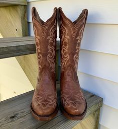 Ariat Women's Hazen Whisky Barrel Snip Toe Cowgirl Boots 10042382 | Painted Cowgirl Western Store Cowboy Boots And Jeans Womens, Prom Cowgirl Boots, Cowboy Boots Woman, Brown Leather Cowboy Boots, Tony Lomas Boots, Woman’s Cowboy Boots, Cowgirl Work Boots, Western Cowgirl Boots, Women’s Western Boots