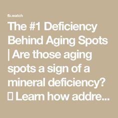 The #1 Deficiency Behind Aging Spots | Are those aging spots a sign of a mineral deficiency? 🧐 Learn how addressing this could rejuvenate your skin!

For more health information you can't find... | By Dr. Eric Berg | It's a lack of this one mineral
that's causing your aging spots. Now, what's an aging
spot? Aging spots are also called liver spots which are
not really caused by the liver necessarily but if you have a
bad liver, you probably have similar skin problems. So
today, I'm going to talk about where they come from, how to
get rid of them, why do they develop kind of patches around
different places in your body. Are they dangerous? Are they
going to turn into skin cancer? I'm going to cover all that.
Now, of everyone over the age of 60 has these blemishes. So,
I am 59, I have someth Food For Skin Health Anti Aging, Mineral Deficiency, Age Spots, Skin