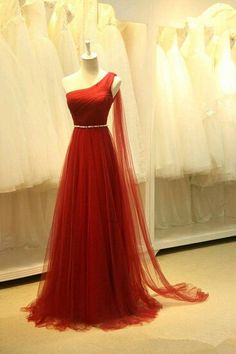 Red Formal Gown, Red Formal Dresses, Formal Prom Dresses Long, One Shoulder Prom Dress, Classy Gowns, Prom Dresses 2015, High Low Prom Dresses, Disney Background, Prom Dresses 2018