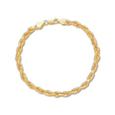 A minimalist piece of jewelry crafted from 14k solid gold to ensure long-lasting quality. Modeled after traditional twisted rope styles, this bracelet is ideal for everyday cool wear. Rope Style Available in 14k Yellow Gold Solid crown added to clasp Weight, 10.8g Width, 4mm Length, 8" (can shorten upon request) Elegant 14k Gold Rope Chain Bracelet, Gold Rope Chain Bracelet, Classic Gold Bracelets With Rope Chain, Classic Rope Chain Bracelet Jewelry, Classic Rope Chain Bracelet, Classic Gold Bracelet With Rope Chain, Classic Rope Chain Bracelets As Gift, Classic Gold Rope Chain Bracelet, Classic Rope Chain Bracelets For Formal Occasions