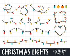 Christmas Lights Svg, Light Font, Colorful Lights, Merry Christmas Svg, Xmas Lights, 3rd Party, Cricut Cut Files, Christmas Clipart, Cricut Cut