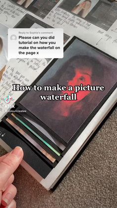 someone is pointing at an image on the computer screen that says how to make a picture waterfall