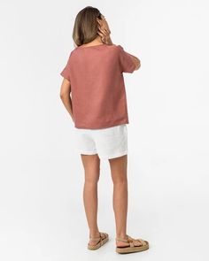 Stylish & Comfy Linen Tops for Women | MagicLinen Wrinkled Clothes, Linen Tops, Pink Clay, Linen Blouse, Clothing Care, Style Expert, Linen Top, Linen Clothes, Tops For Women