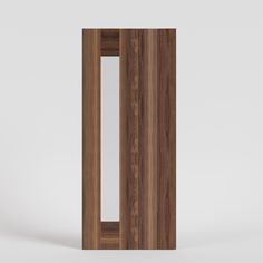 an open wooden door on a white background