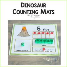 dinosaur counting mats for preschool and pre school students to practice counting with the number five