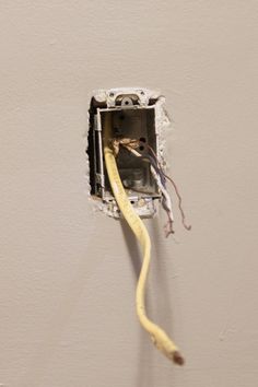 an electrical outlet is shown with wires in it