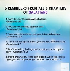 a blue and white background with the words galatians