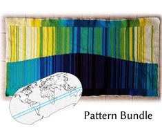 an image of a colorful wall hanging with a map on it and the words pattern bundle