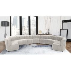 a large sectional couch in a living room