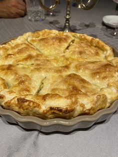 a pie sitting on top of a table