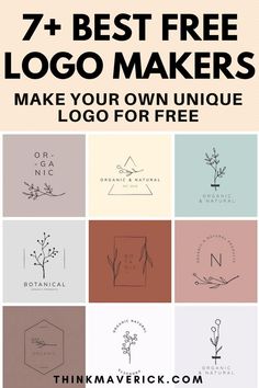 7 Best Free Logo Makers Unique Logo Design Ideas, Designing Logos Ideas, Design A Logo Free, Make Your Own Logo Design, Design Your Own Logo, Diy Business Logo Design, Creations Logo, Business Logo Design Ideas Creative, Logo Design Website