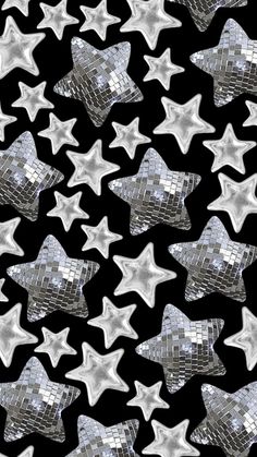 many shiny stars on a black background