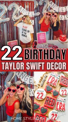 22nd birthday party decor,, 22nd birthday taylor swift party ideas decorations 22nd Birthday Party Ideas, 22nd Birthday Ideas, Taylor Swift Party Ideas, 22nd Birthday Party, 23rd Birthday Decorations, Red Party Ideas, Birthday Taylor Swift, Taylor Swift 22, Feeling 22