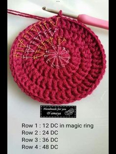 a crocheted item is shown with the price tag for it and instructions on how to make it