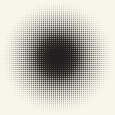 an abstract black and white background with halftone dots in the shape of a circle