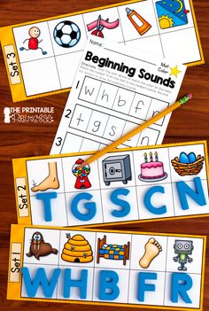 two matching worksheets for beginning and ending sounds