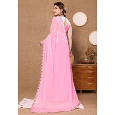 Light Pink colored saree is prettified with beautiful embroidered butti work as shown which makes it appear classy. This saree is made of georgette fabric which is accompanied with banglori silk blouse piece which you can customise as per your design/style. Women can buy this saree to wear for their party and functions. Note:- The actual product may differ slightly in color and design from the one illustrated in the images when compared with computer or mobile screen Measurements: Saree : George Georgette Pre-draped Saree With Resham Embroidery, Semi-stitched Georgette Pre-draped Saree For Festive Occasions, Georgette Pre-draped Saree With Unstitched Blouse For Diwali, Diwali Georgette Pre-draped Saree With Unstitched Blouse, Pre-draped Georgette Saree With Unstitched Blouse For Diwali, Festive Semi-stitched Georgette Pre-draped Saree, Georgette Pre-draped Saree For Diwali, Diwali Georgette Pre-draped Saree, Georgette Saree With Sheer Dupatta For Eid