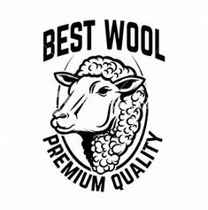 the best wool premium quality logo is shown in black and white, with an image of a sheep's head