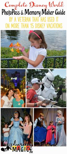 collage of photos with text that reads, complete and memory maker guide by aa veteran that has used it on more than 15 disney vacations